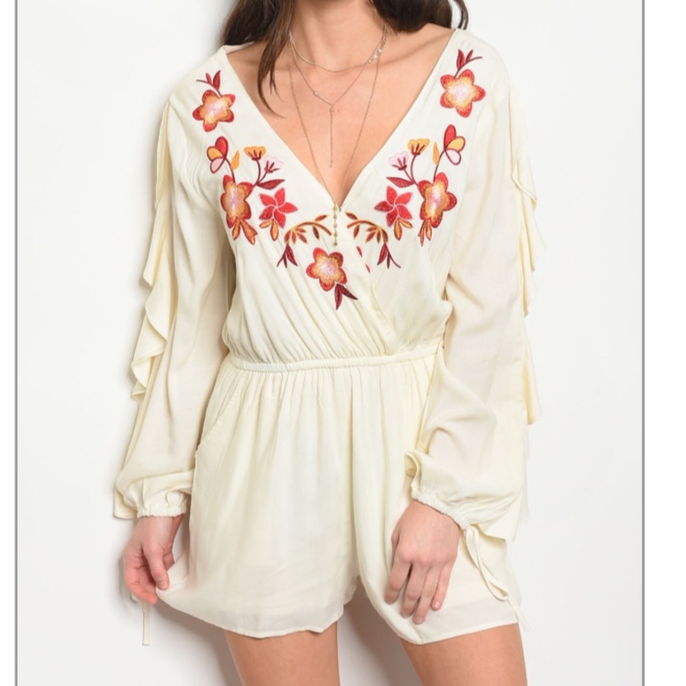 Ivory Floral Romper